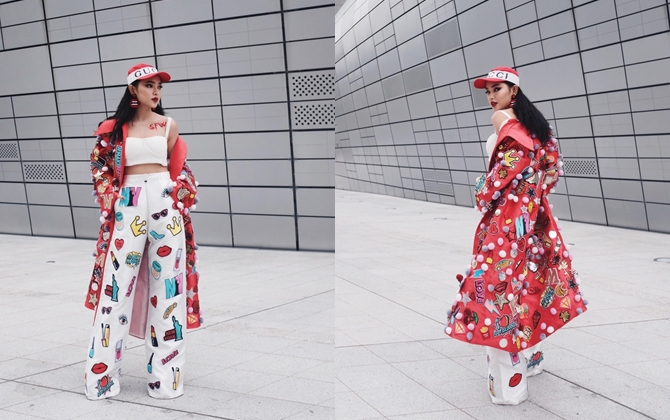 Châu Bùi 'cool ngầu' với trang phục độc lạ tại Seoul Fashion Week