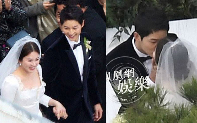 Clip: Chú rể Song Joong Ki 'cười tít mắt' nắm tay cô dâu Song Hye Kyo tiến vào lễ đường