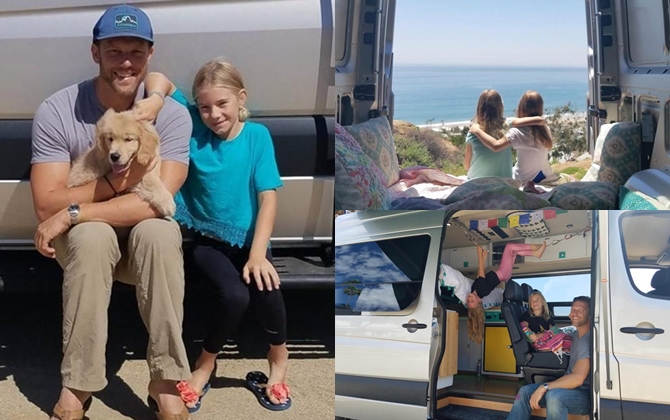 Bố nhà người ta: Mua ô tô, tân trang thành 'nhà di động' để đưa 2 con gái du lịch mỗi cuối tuần