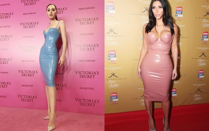 Một bộ đầm 2 số phận: Davikah đẹp nuột nà, còn Kim Kardashian lại nhồi nhét cơ thể như khúc thịt