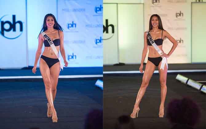 Nguyễn Thị Loan khoe thân hình nóng bỏng với bikini 'đốt cháy' đêm bán kết Miss Universe 2017