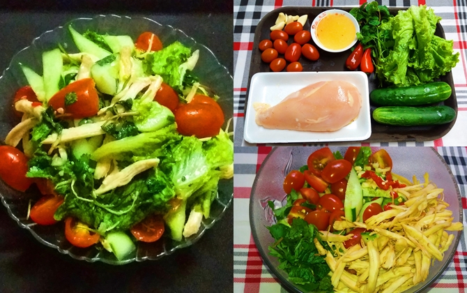 Salad gà chống ngán, chồng con gắp liên tục không chán