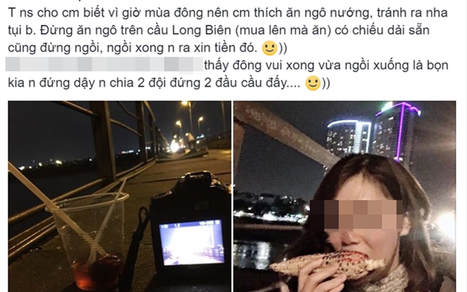 Chàng trai ngậm ngùi trả mấy trăm nghìn vì "dại" ăn ngô nướng, ngồi chiếu cầu Long Biên