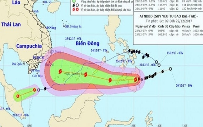 Bão tăng tốc nguy cơ đổ bộ vào Nam Bộ, miền Bắc rết đậm trong đêm Giáng Sinh