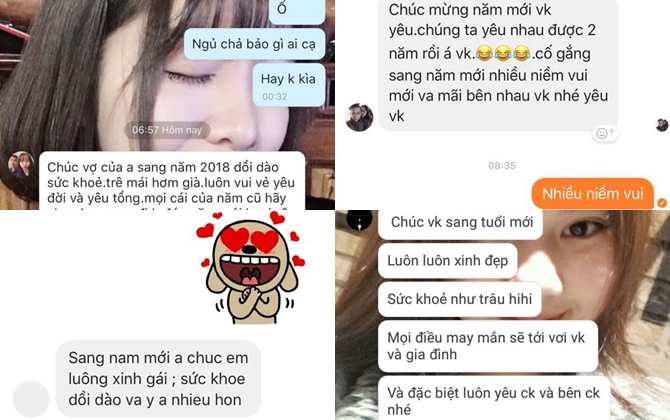 Ngày đầu NĂM MỚI MẬU TUẤT 2018, vợ chồng trẻ tíu tít chúc nhau LỜI CHÚC “cực chất”, ai nhận cũng MÁT LÒNG MÁT DẠ
