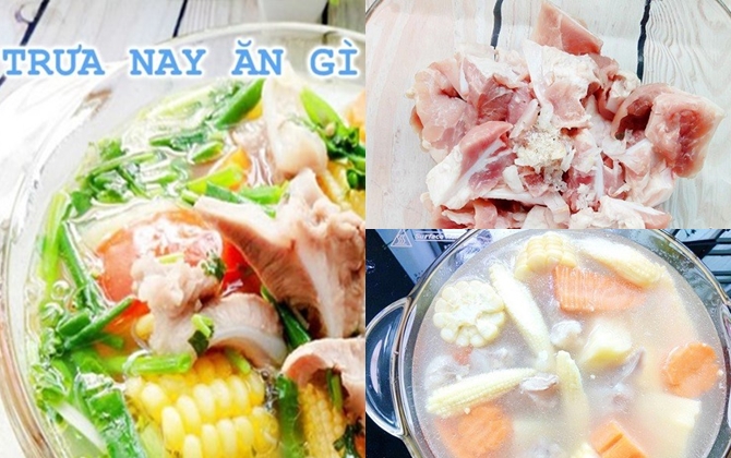 Trưa nay ăn gì: Canh sườn sụn rau củ thơm ngon