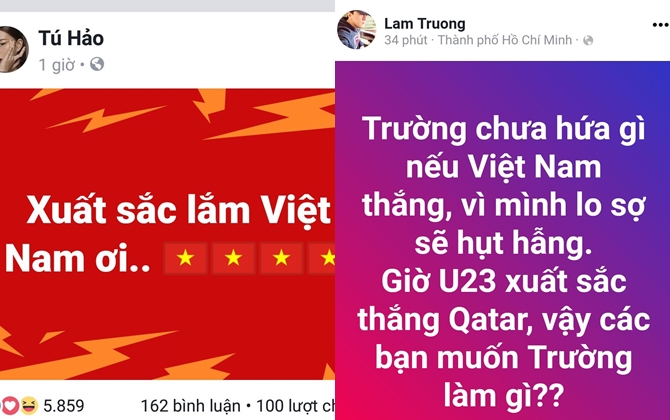 Sao Việt vỡ òa trước chiến thắng của U23 Việt Nam