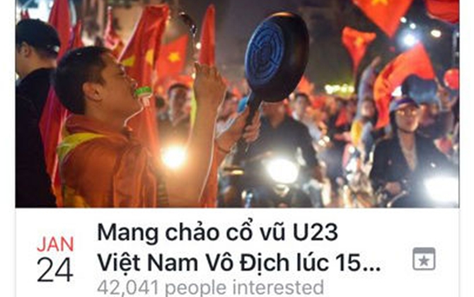 Dân mạng lập đủ các hội cổ vũ U23Việt Nam vào chung kết