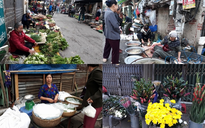 Mùng 3 Tết: Chợ cóc đã đông đúc trở lại, rau xanh, hoa quả tươi đắt hàng ngày đầu năm