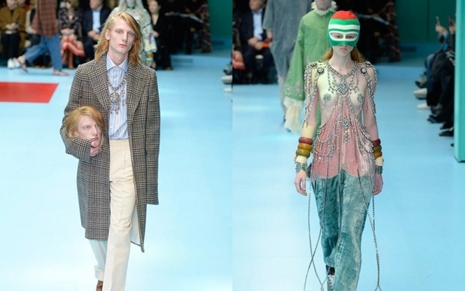 SỐC: Gucci đem mô hình đầu người lên sàn diễn London Fashion Week