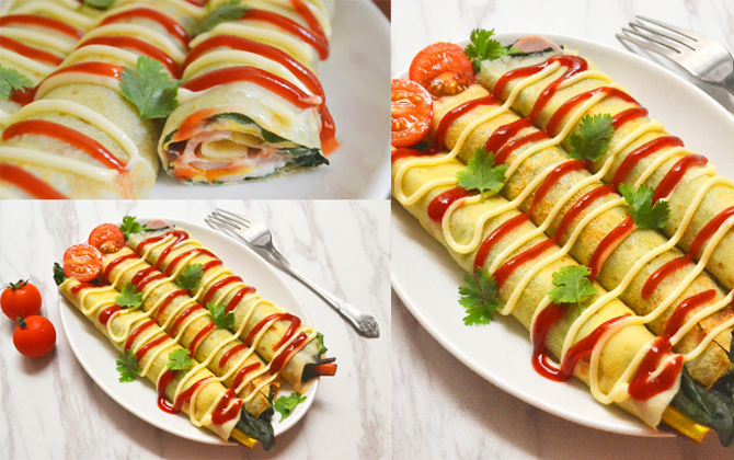 Bánh crepe mặn biến tấu đặc biệt ngon không thể từ chối