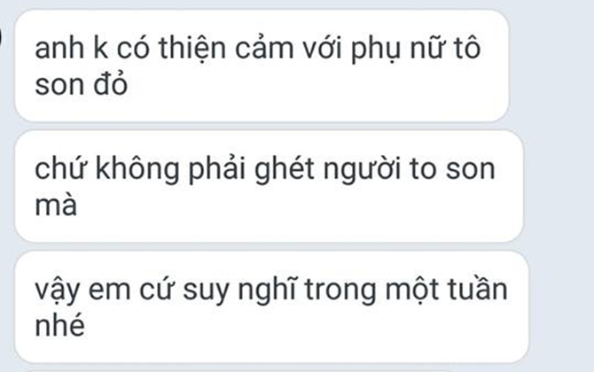 Hết chia tay vì quần lót ren đỏ, giờ chàng trai bỏ cô gái vì “Anh không có thiện cảm với phụ nữ tô son đỏ”