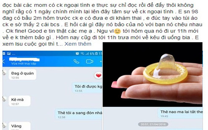 Chồng chở đi khám thai, vợ 9X thò tay vào túi áo chồng phát hiện 2 chiếc bao cao su lạ rồi tá hỏa nhận ra mình bị chồng "cắm sừng"' từ lâu mà không biết