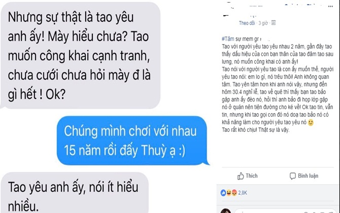 Cô gái bức xúc vì bị bạn thân 15 năm "đâm" sau lưng, tuyên bố công khai cạnh tranh, "cướp" bạn trai nếu muốn