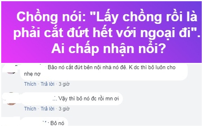 Chồng nói: "Lấy chồng rồi là phải cắt đứt hết với ngoại đi". Ai chấp nhận nổi?