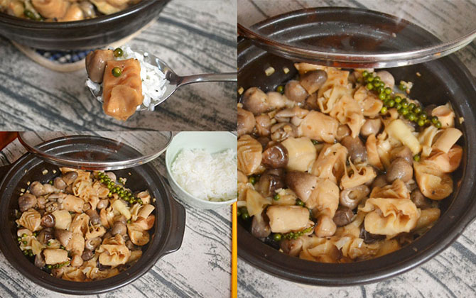 Mẹ hãy thử trổ tài món đơn giản măng kho nấm tiêu xanh cực hao cơm này nhé