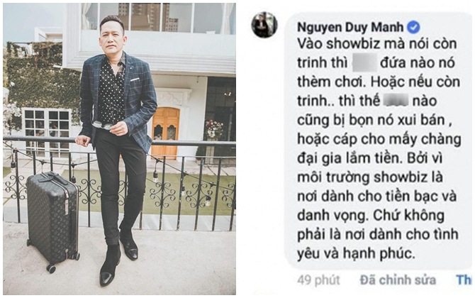 Duy Mạnh phát ngôn gây sốc về chuyện trinh tiết: "Vào showbiz mà nói còn trinh thì... đứa nào nó thèm chơi"