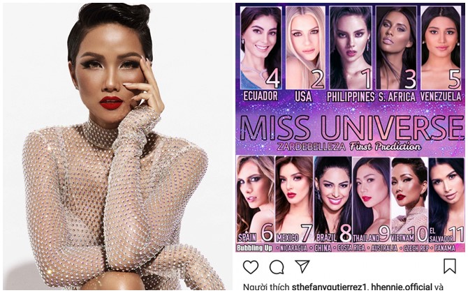 Bất ngờ với thứ hạng của H'Hen Niê trên bảng xếp hạng Miss Universe 2018