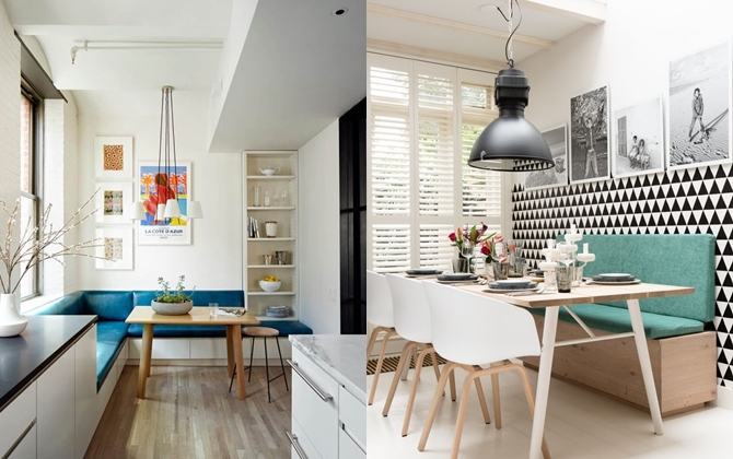 Nhà nhỏ bỗng rộng thênh thang nhờ bố trí ghế liền tường