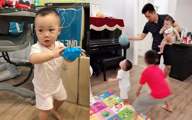 Nhìn con trai Bella nghịch bóng thế này, ai nghĩ bé từng bị mẹ cho lê la ngoài đường
