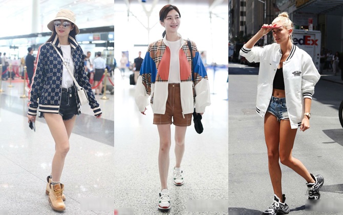 Trời mưa lạnh thế này diện combo áo khoác mỏng cùng quần short là chuẩn trend, trông vừa chất lại vừa sành điệu