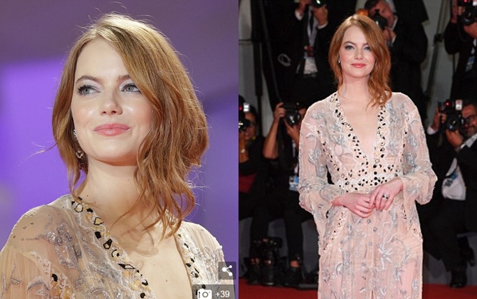 Emma Stone tỏa sáng với váy áo xuyên thấu trên thảm đỏ LHP Venice