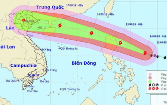 Thông tin mới nhất về siêu bão Mangkhut