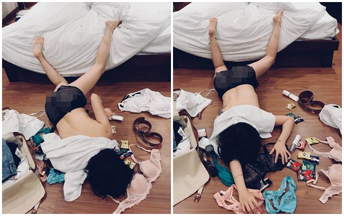 Pha Lê bị chỉ trích làm lố, kém sang khi chụp ảnh trào lưu "ngã sấp mặt" nhưng tung tóe cả nội y