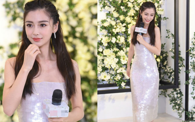 Angelababy gặp sự cố tuột váy vì vóc dáng gầy gò