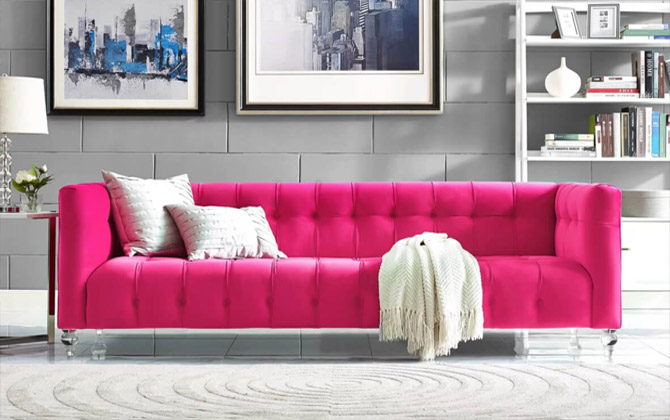 Ghế sofa nhung- điểm nhấn màu sắc tuyệt hảo cho phòng khách