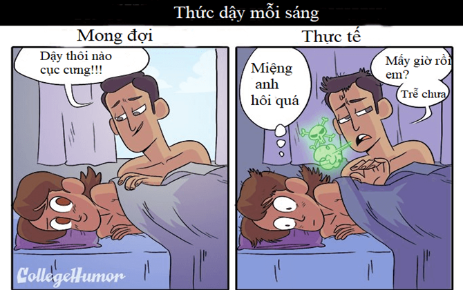 Tranh vui: Sự thật phũ phàng của các cặp đôi khi về sống chung