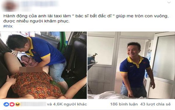 Dân mạng hoan hô anh lái taxi đỡ đẻ "quá siêu", đến khi biết sự thật mới "ngã ngửa"