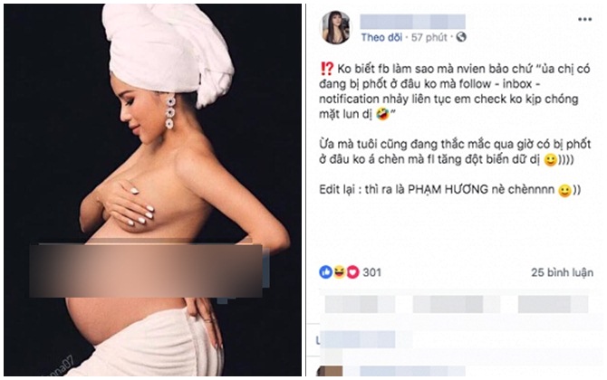 Ngã ngửa sự thật bức ảnh Phạm Hương mang thai bán nude cực sexy