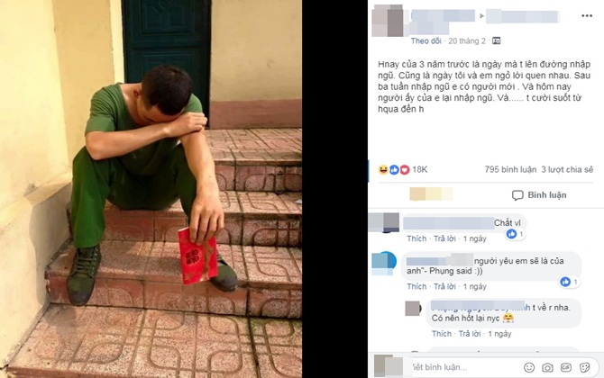 Nam thanh niên cười hả hê sung sướng khi sau 3 năm nhập ngũ, tình địch cũng "lên đường"