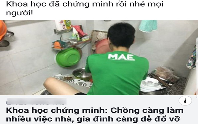 "Chồng làm nhiều việc nhà, gia đình đổ vỡ": Quan điểm gây bão mạng