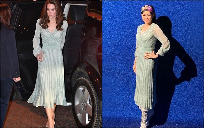 Mẹ chồng Hà Tăng đụng váy hàng hiệu với công nương Kate Middleton