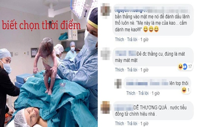 Vừa lọt lòng đã làm “trò hư đốn", cậu bé sơ sinh khiến mẹ “mát mày mát mặt”