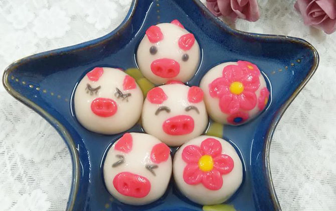 Mẹo làm bánh trôi hình con heo cực dễ thương cho Tết Hàn thực