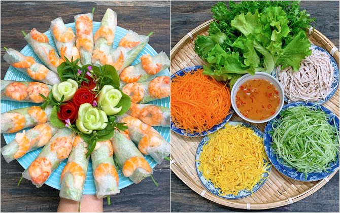 Nắng lên làm gỏi cuốn tôm thịt thơm bùi dễ ăn, cả nhà khen nức nở