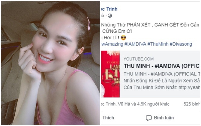 ĐANG HAY THÌ ĐỨT DÂY ĐÀN: Ngọc Trinh mượn lời bài hát Thu Minh xéo xắt antifan nhưng lại viết sai chính tả