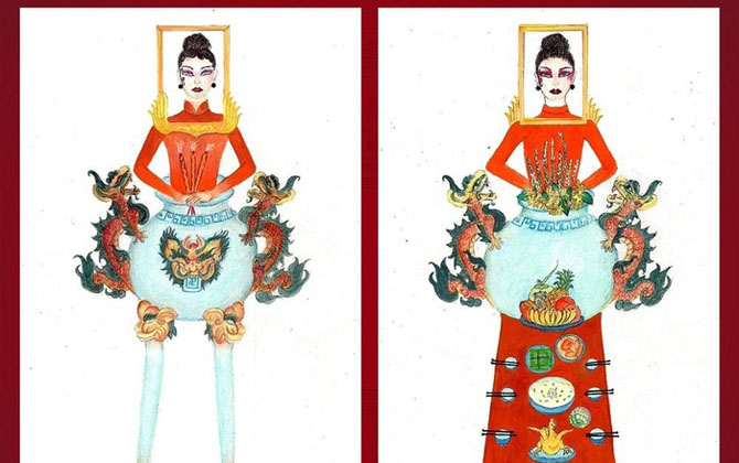 'Cạn lời' với ý tưởng trang phục cho Hoàng Thùy thi Miss Universe 2019 lấy cảm hứng từ... BÀN THỜ