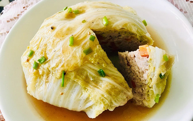 Cải thảo bọc thịt hấp thanh đạm ngon ngọt cho ngày nắng lên