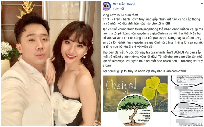 MC Trấn Thành phẫn nộ, báo công an điều tra người miệt thị Hari Won