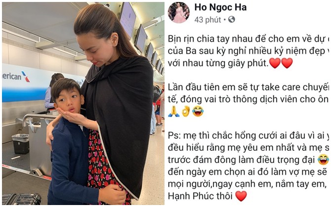 Tiễn con trai về nước dự hôn lễ Cường Đô La, Hồ Ngọc Hà bất ngờ lấp lửng không cưới Kim Lý?