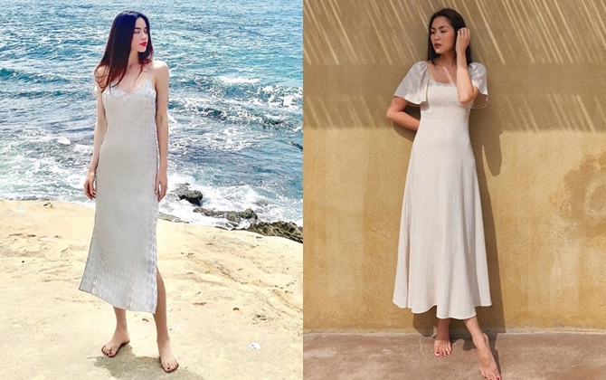Không hẹn mà gặp, 'song Hà' cùng đọ sắc với đầm trắng tinh khôi