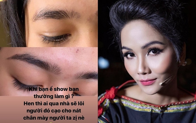 Ế show, Hoa hậu H'Hen Niê trổ tài tỉa lông mày cho bạn khiến ai cũng hoang mang