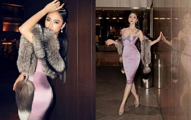 Angela Phương Trinh mặc gợi cảm, khoác áo lông thú gây tranh cãi