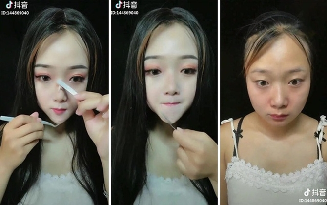 Chị em 'hiện nguyên hình' sau khi tẩy trang 7749 lớp make up