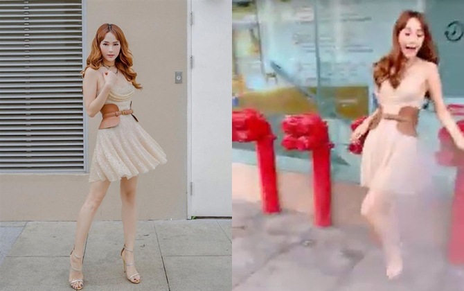Minh Hằng gặp 'tai nạn' khi đang thả dáng chụp ảnh ở Hàn Quốc, fan vừa thương vừa buồn cười