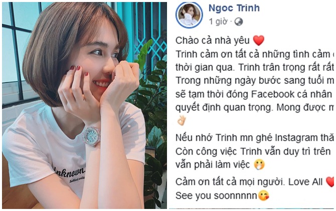 THẬT BẤT NGỜ: Ngọc Trinh đóng Facebook hàng triệu người theo dõi